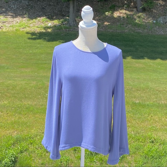 NWT Cloth & Stone Bell-Sleeve Top, Periwinkle Blue, Small - Picture 9 of 14